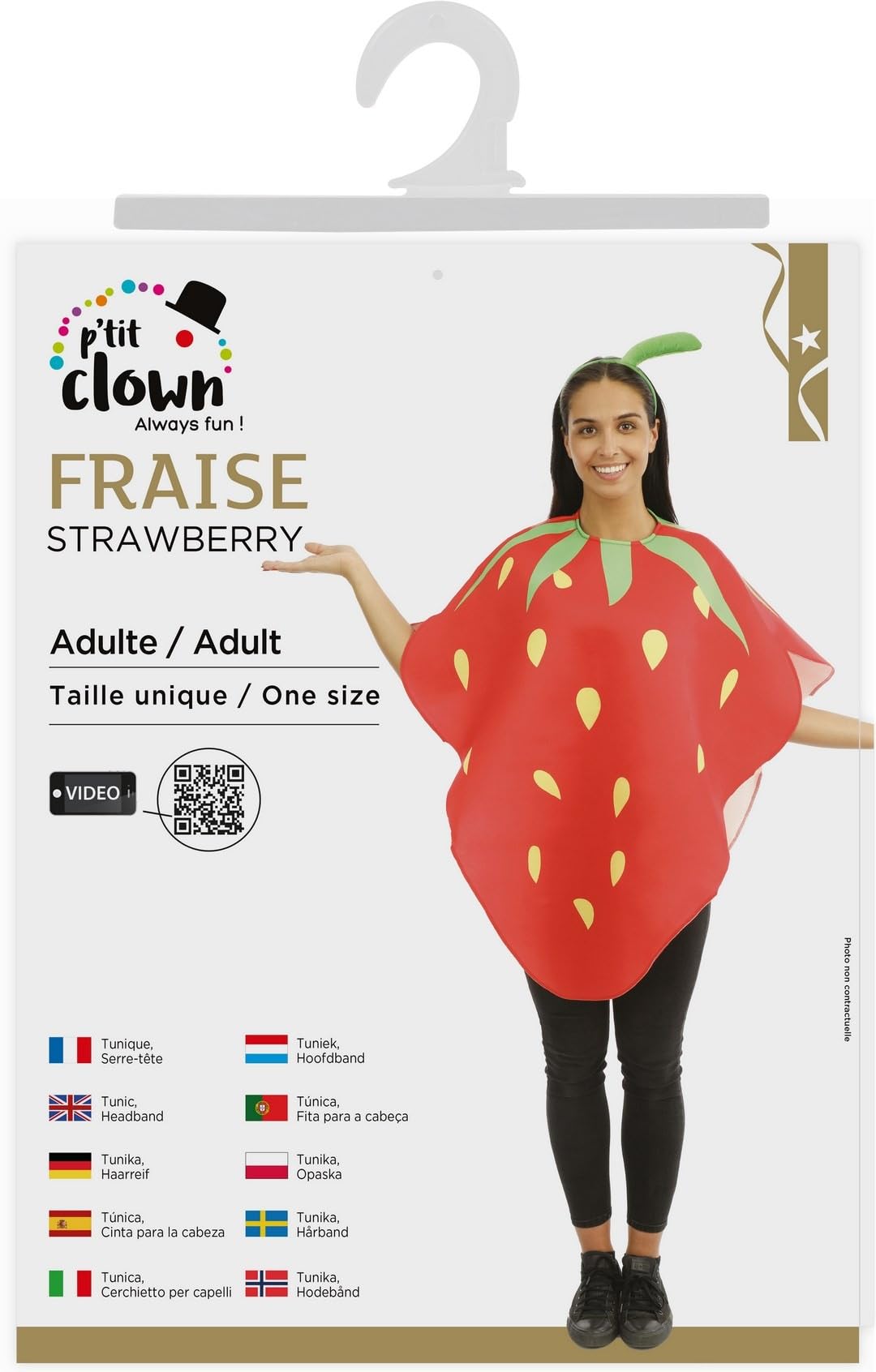 ptit-clown-23924-kost-m-erdbeere-erwachsene-einheitsgr-e-rot image 6