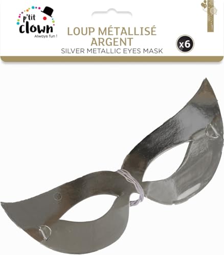 p-tit-clown-re33180-augenmasken-set-6-st-ck-metallic-silber-libelle image 5