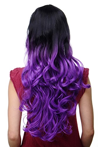 wig-me-up-h9703-2ft2411-damenper-cke-ombre-schwarz-lila-lockig-sehr-lang-ca-75-c image 8