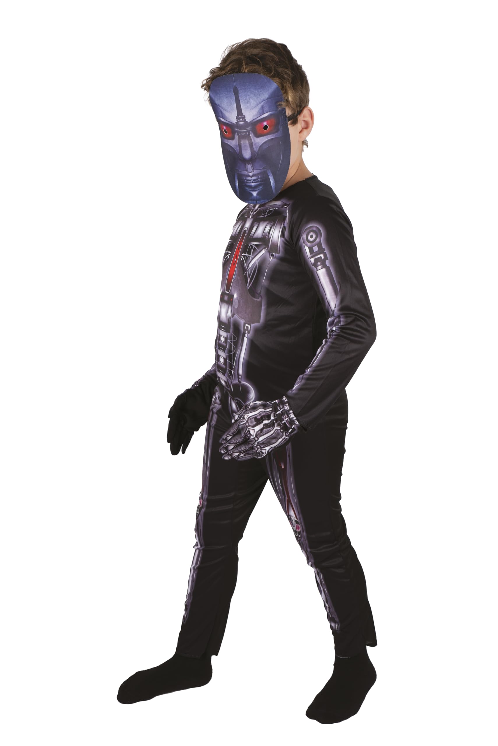 p-tit-clown-skelett-roboter-kost-m-kinder-mit-maske-overall-handschuhe image 2