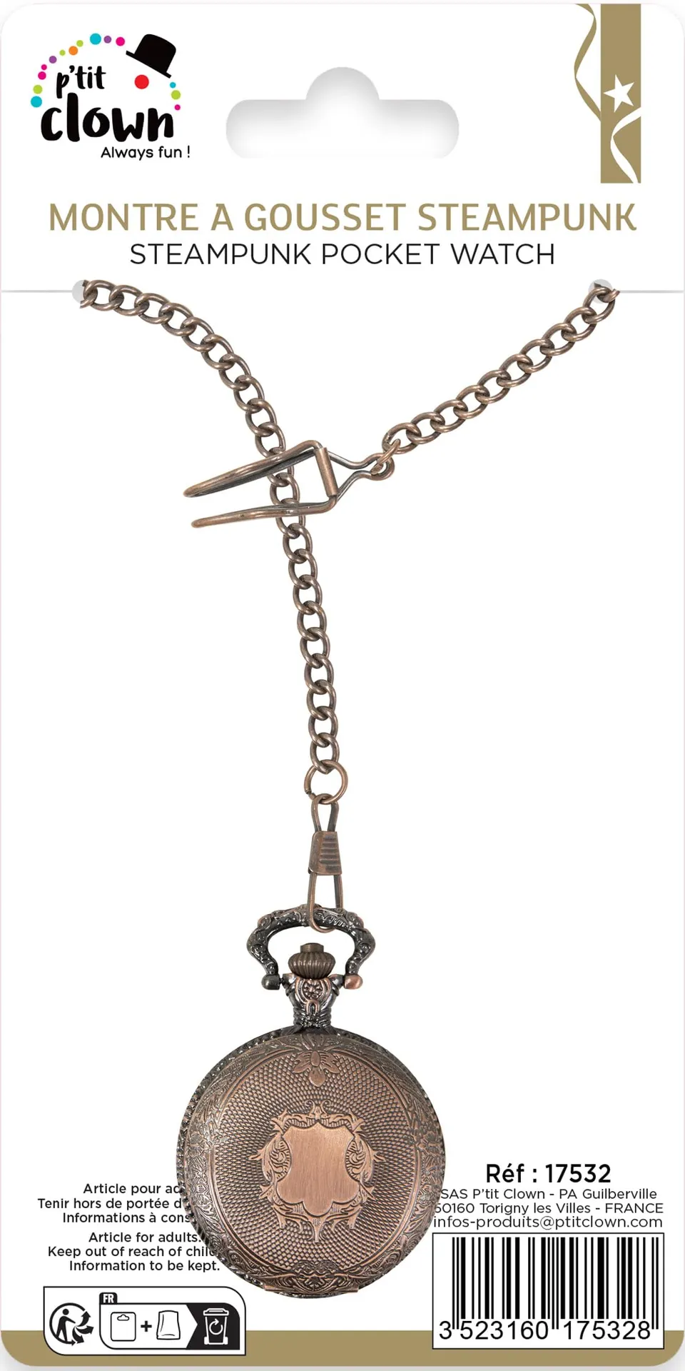 p-tit-clown-17532-steampunk-taschenuhr-unisex-einfarbig-one-size image 1