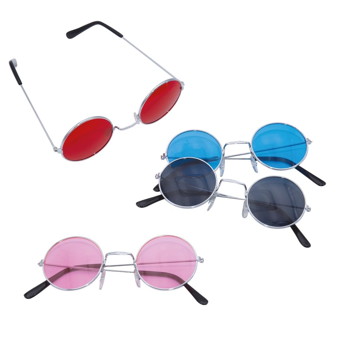 p-tit-clown-10801-metall-brille-rund-hippie-kost-m-brille-ohne-gl-ser-farbauswah image 3