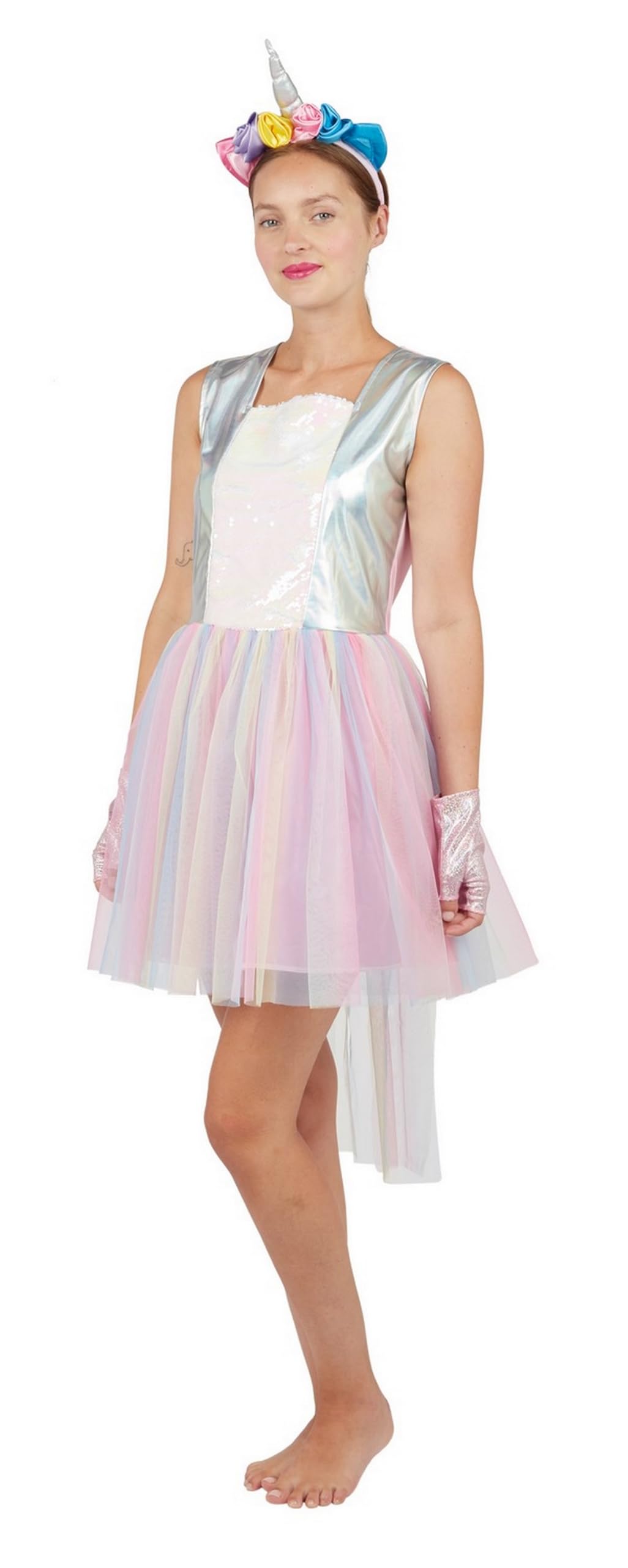 ptit-clown-damenkost-m-einhorn-kleid-mit-kopfb-gel image 1
