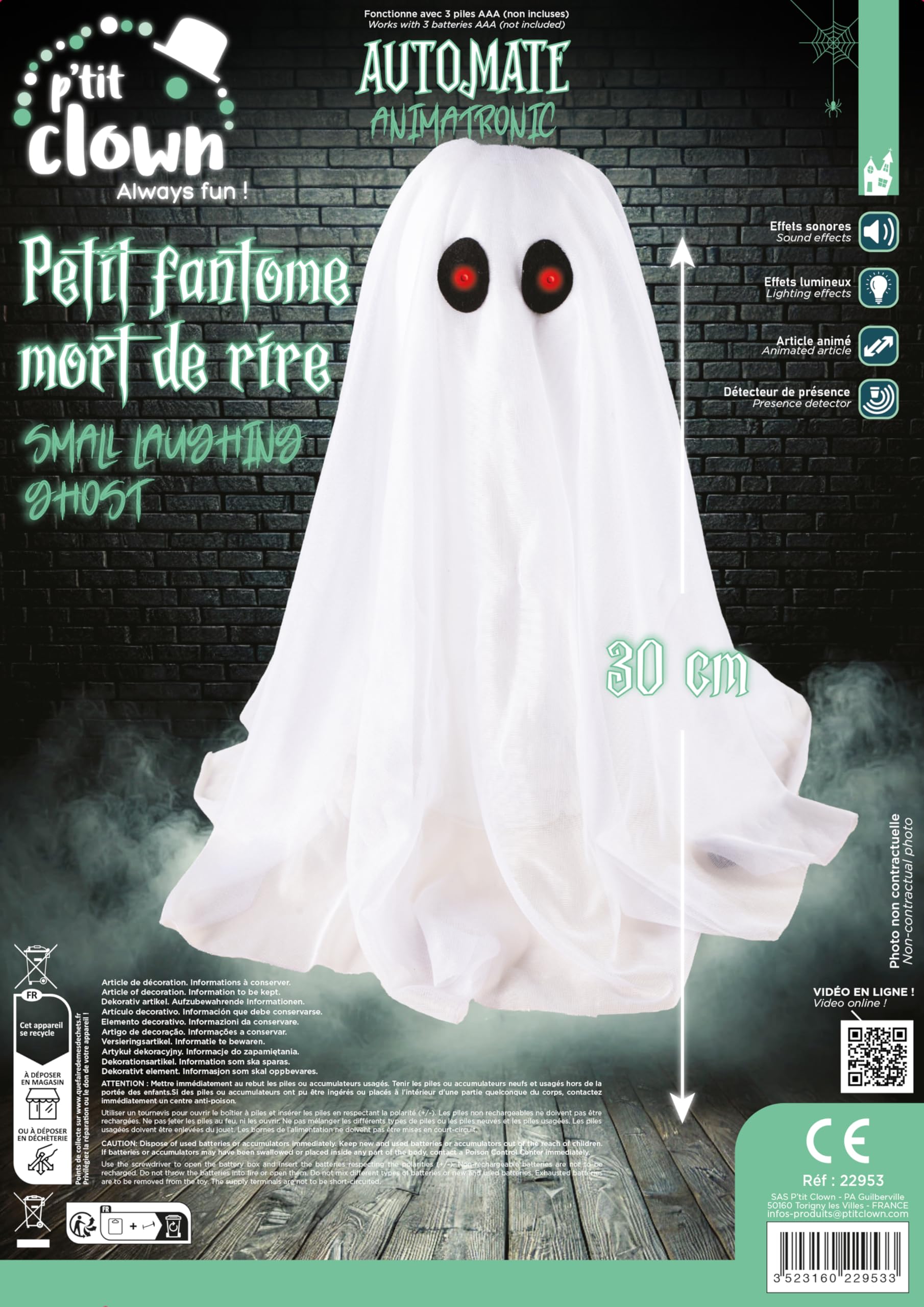 p-tit-clown-22953-animierter-halloween-geist-32-cm-mit-sound-licht image 3