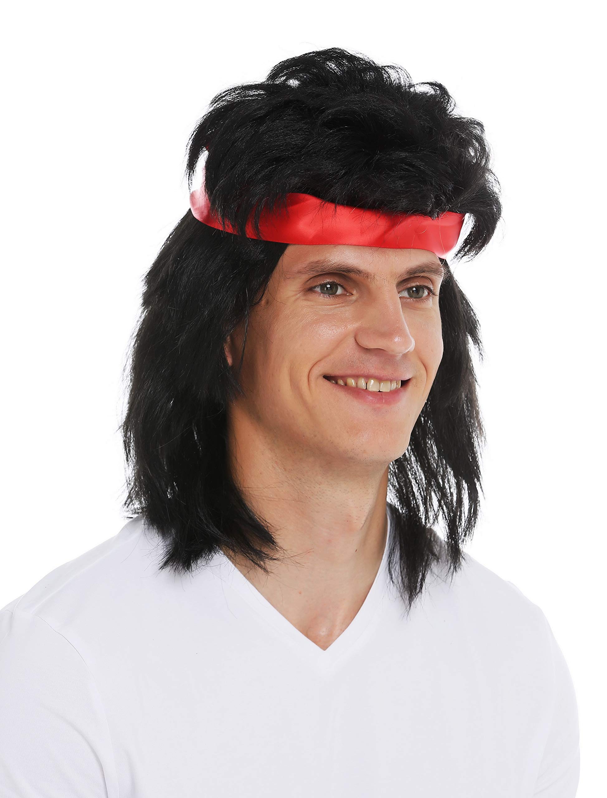 wig-me-up-sarl001-p103-herren-per-cke-schwarz-lang-vokuhila-mit-stirnband-80s-ca image 5