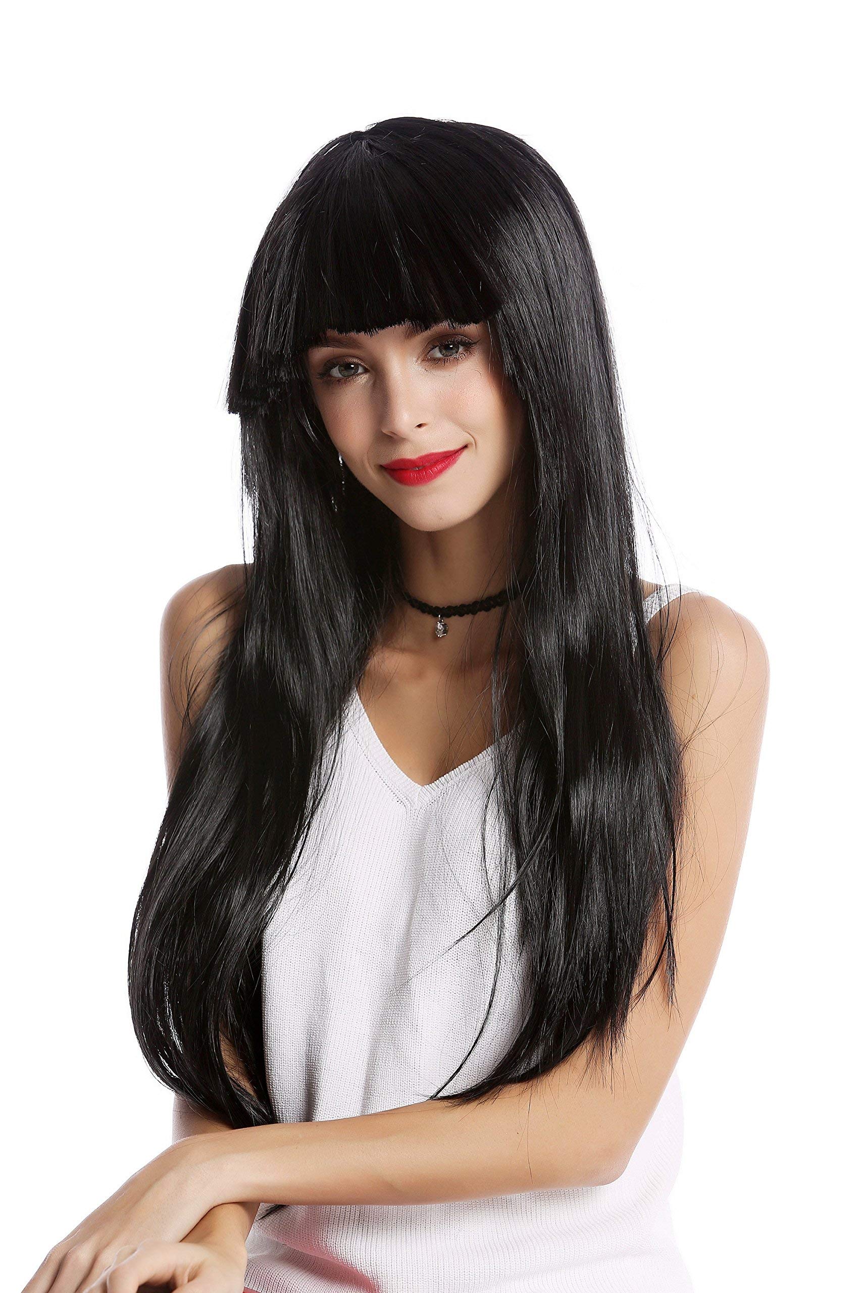 wig-me-up-1373-103-damenper-cke-lang-glatt-schwarz-mit-pony-disco-glam image 2