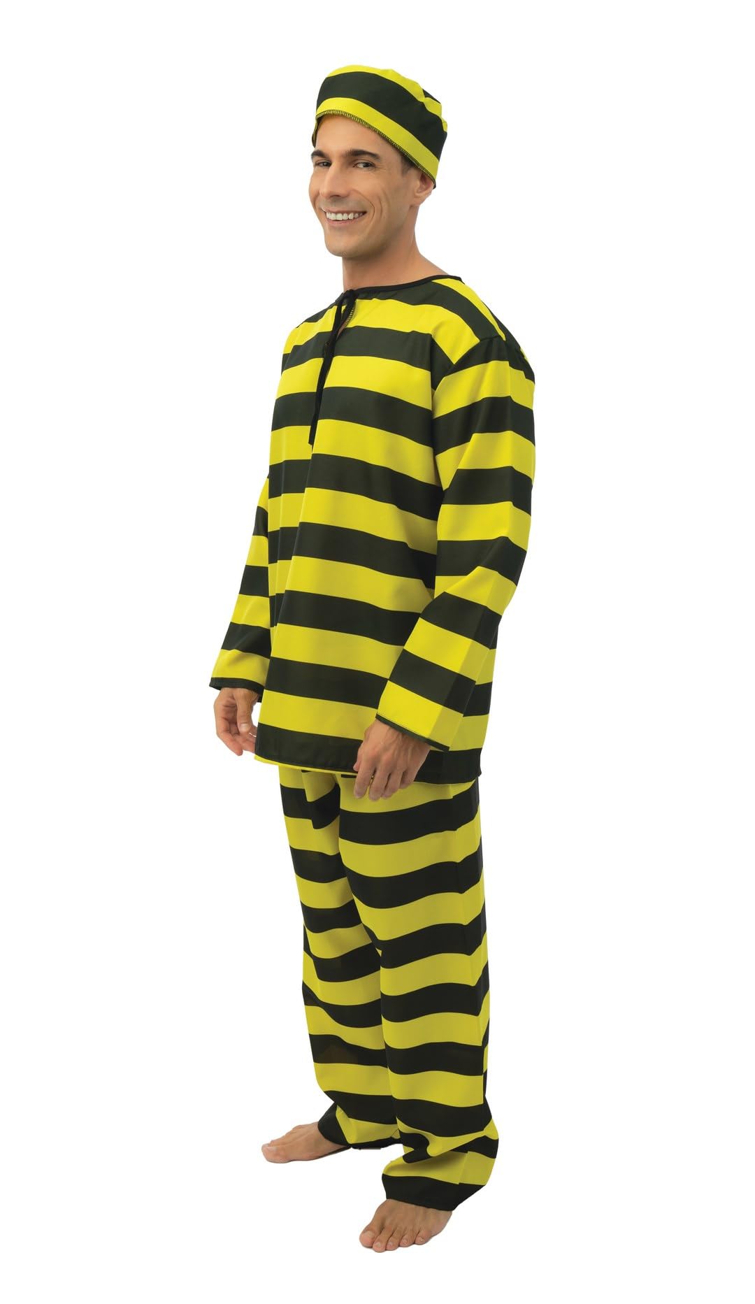 p-tit-clown-gefangenenkost-m-schwarz-gelb-erwachsene-polyester image 2