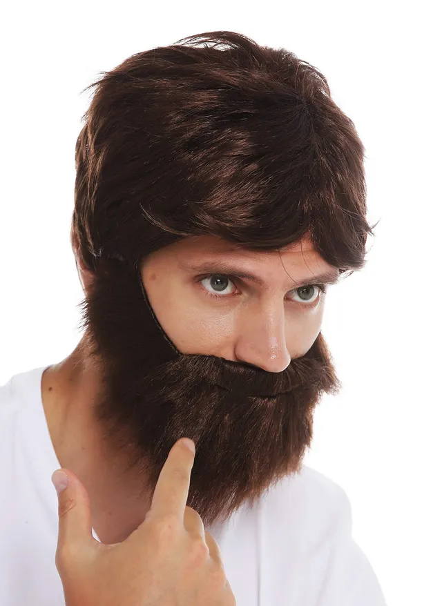 wig-me-up-31998-p4-herren-per-cke-vollbart-set-braun-wild-20-cm image 1