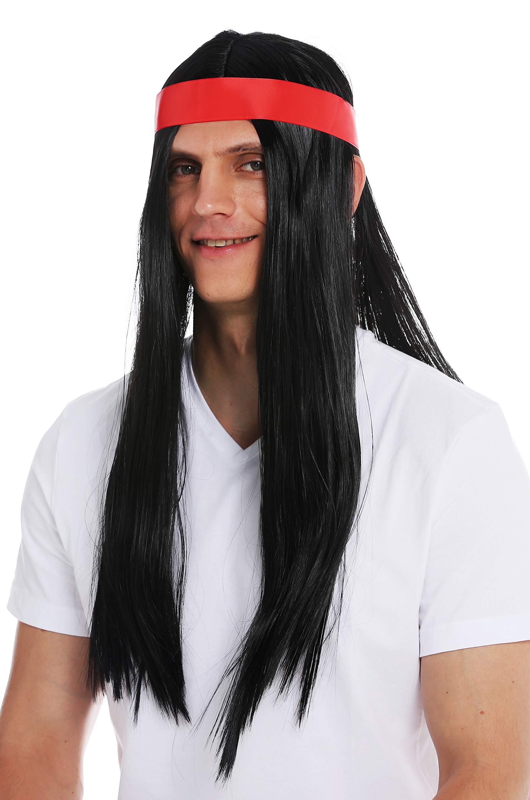 wig-me-up-7093-p103-unisex-per-cke-hippie-indianer-schwarz-60-cm-mit-stirnband image 4