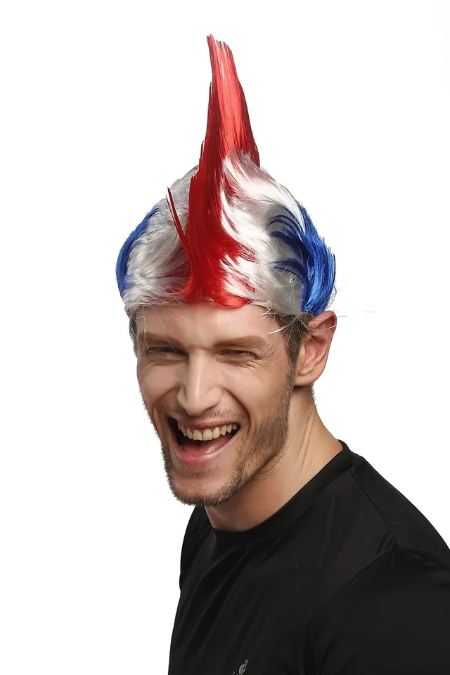 wig-me-up-xr-012-fanper-cke-irokese-mohawk-frankreich-blau-wei-rot image 1