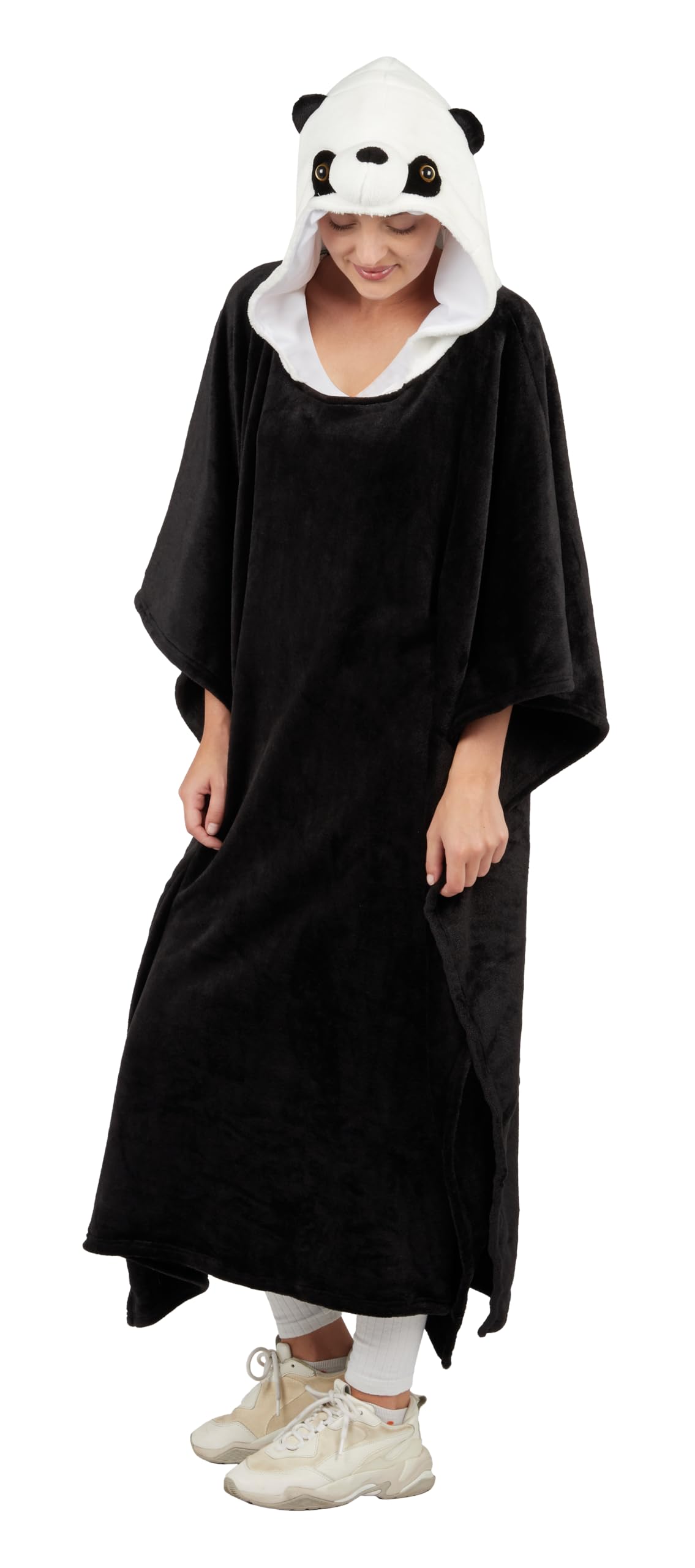 ptit-clown-panda-poncho-erwachsene-schwarz-one-size image 2