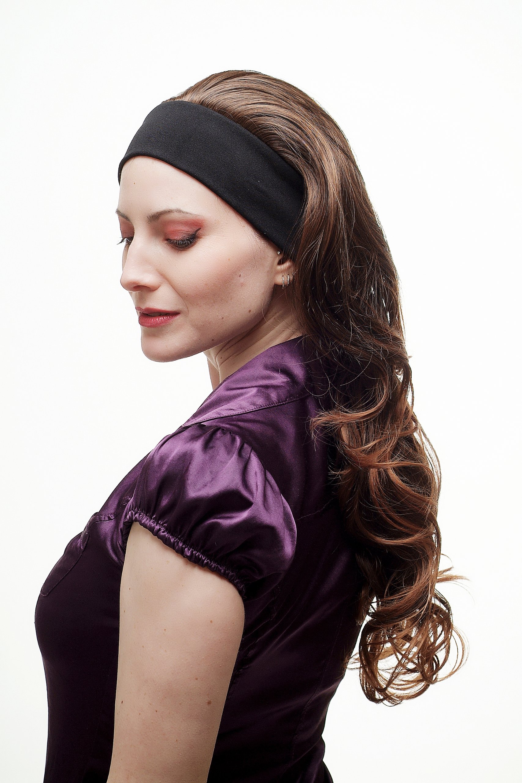 wig-me-up-h9309-2t30-haarteil-halbper-cke-stirnband-lang-gelockt-braun-mix-60-cm image 4