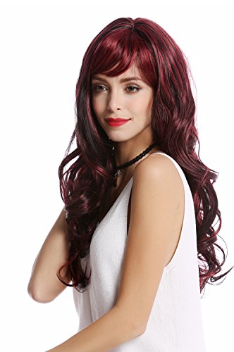 wig-me-up-gf-w2088-1h139-damenper-cke-lang-wellig-schwarz-mit-aubergine-rot image 7