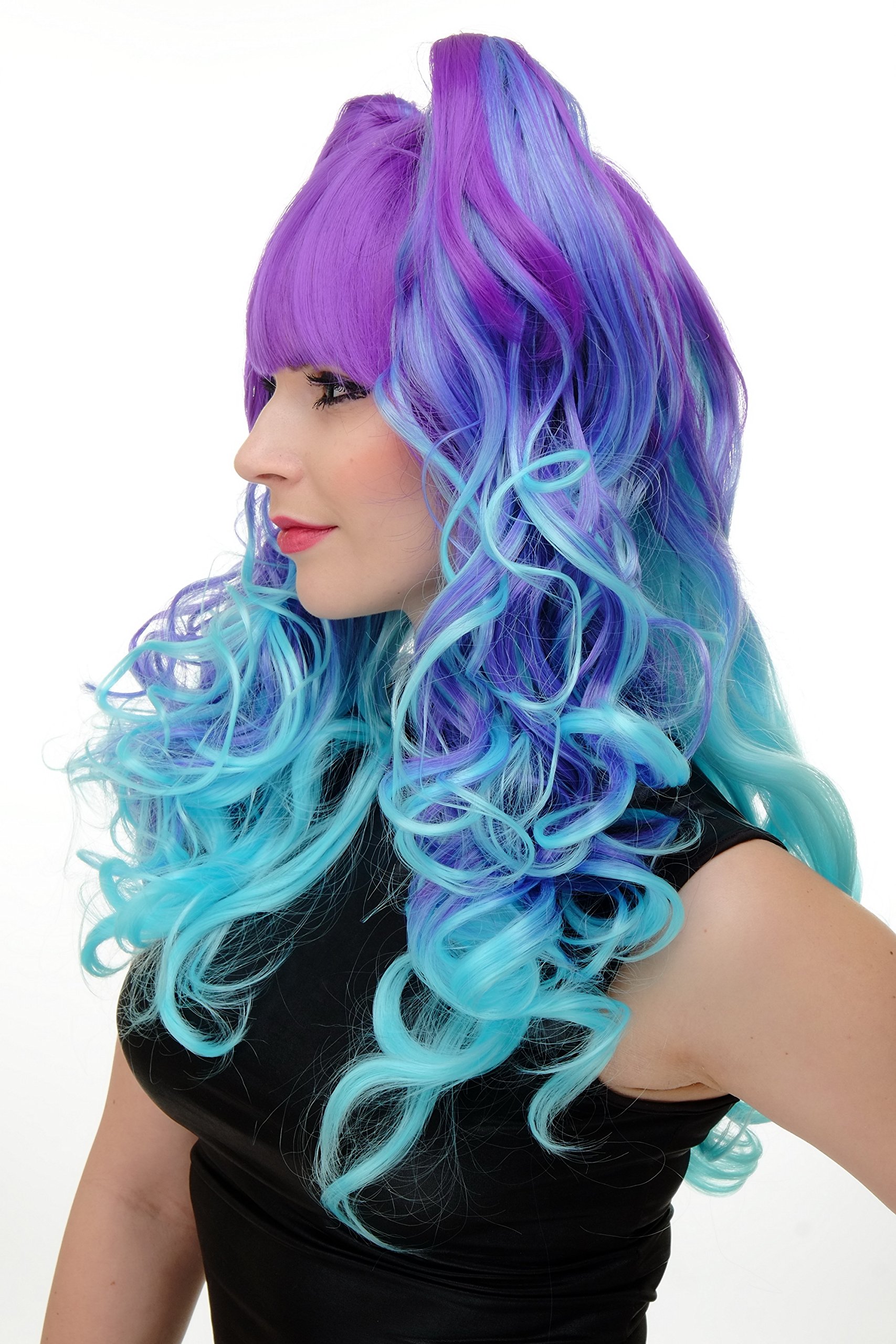 wig-me-up-yzf-7096-a-cosplay-per-cke-lang-lockig-ombre-blau-mit-z-pfen image 2