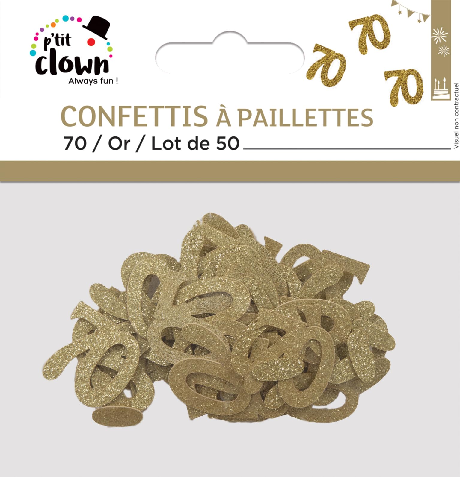ptit-clown-glitzer-konfetti-zahl-70-gold-50-st-ck-tischdeko image 2