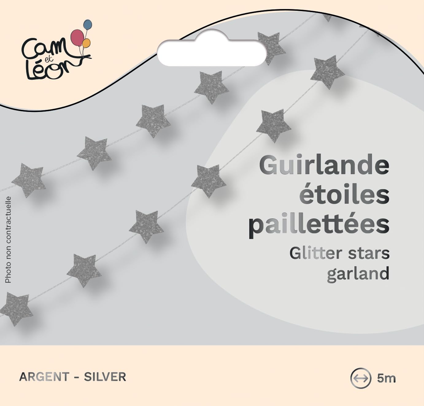 p-tit-clown-girlande-mini-sterne-glitzernd-silber-3-m-party-deko image 3
