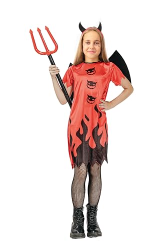 p-tit-clown-teufelin-m-dchenkost-m-rot-schwarz-halloween-kost-m-kinder image 5