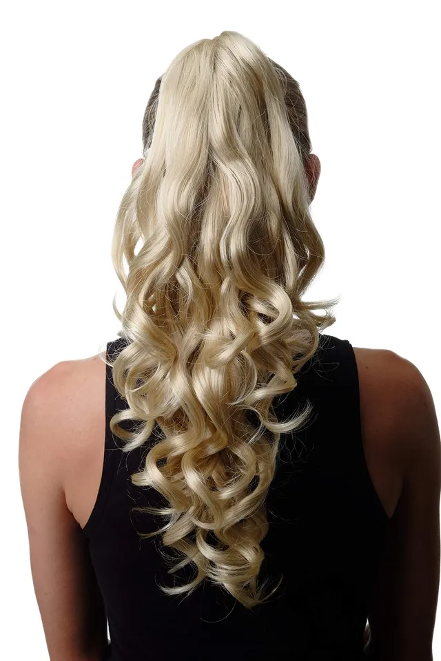 wig-me-up-sa09-613-611-haarteil-pferdeschwanz-gelockt-50-cm-hellblond-blond-mix image 1