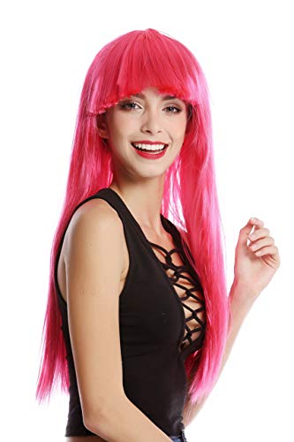 wig-me-up-1373-disco-per-cke-neonpink-lang-glatt-mit-pony-ca-60-cm image 8