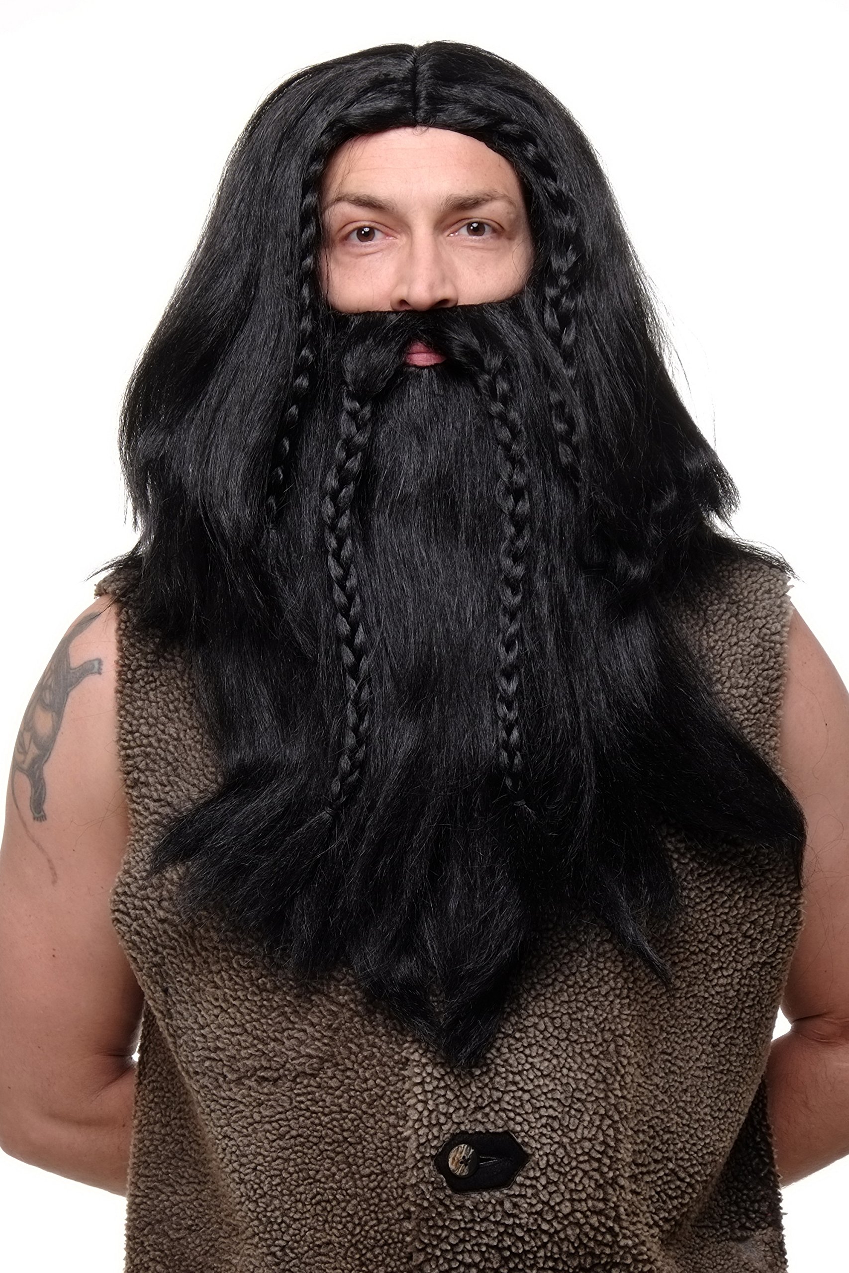 wig-me-up-wikinger-per-cke-bart-set-burgunderrot-lang-geflochten-50-cm-rj033-p67 image 6