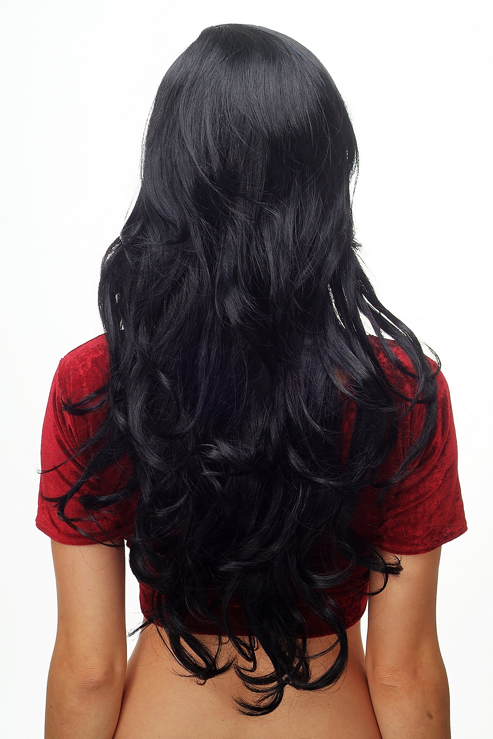 wig-me-up-per-cke-damen-schwarz-lang-lockig-wellig-70-cm-mit-pony image 4