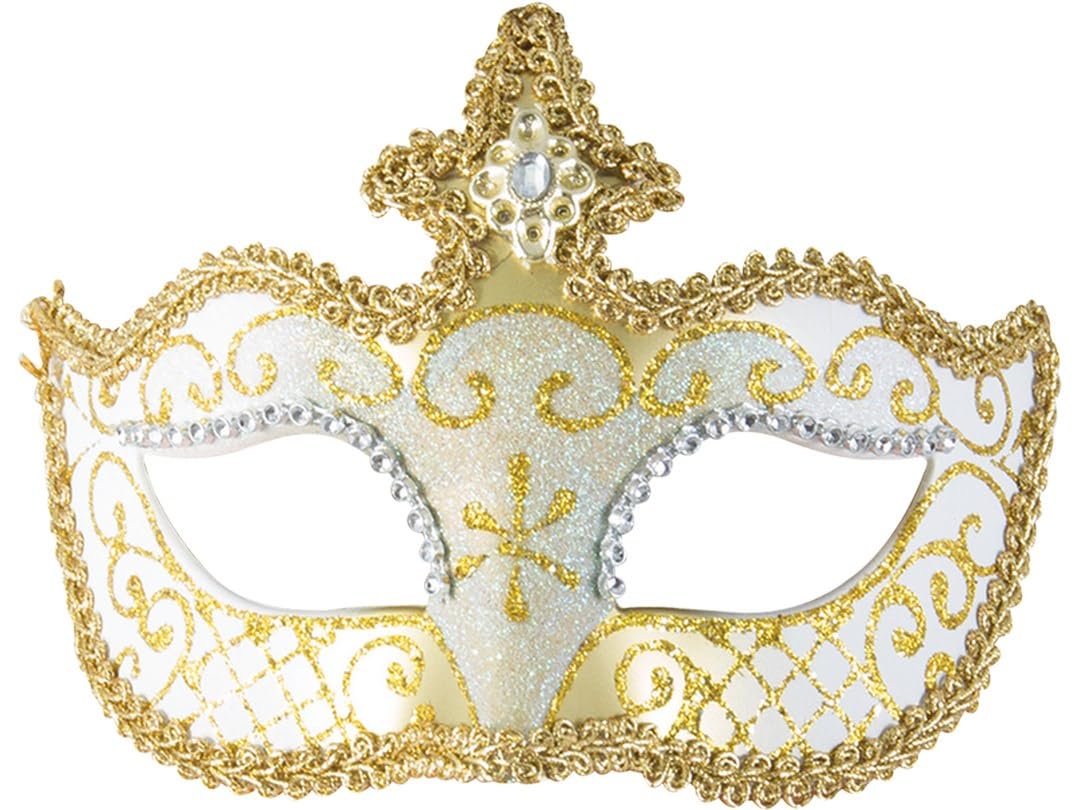 p-tit-clown-venezianische-maske-wolf-wei-kunststoff-halbmaske image 3