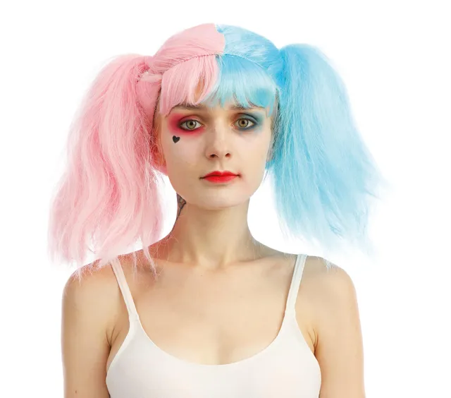ptit-clown-harlekin-per-cke-mit-zipfeln-blau-rosa image 1