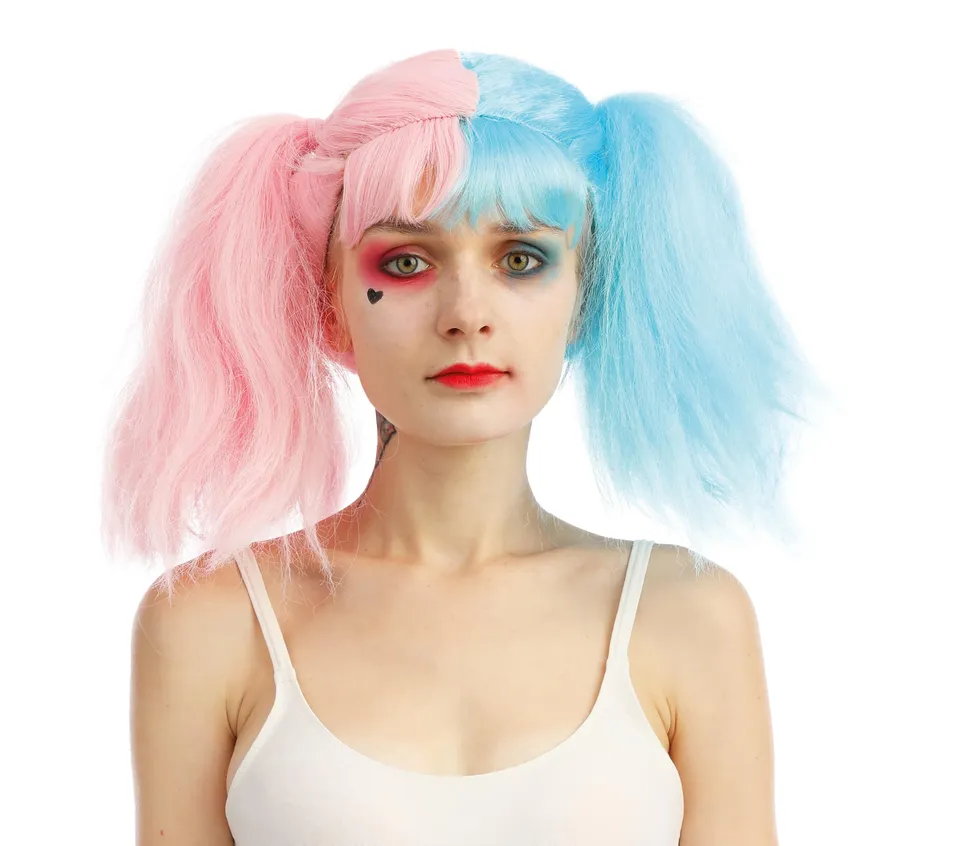 ptit-clown-harlekin-per-cke-mit-zipfeln-blau-rosa image 1