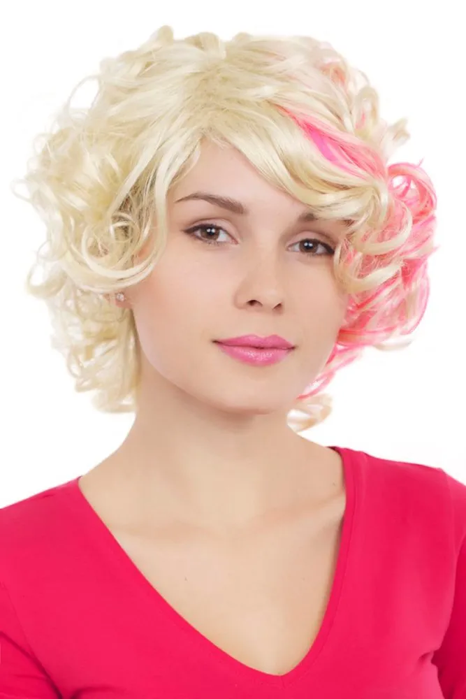 wig-me-up-gfw961-613tf2315-per-cke-kurz-lockig-lichtblond-mit-pink-30-cm image 1