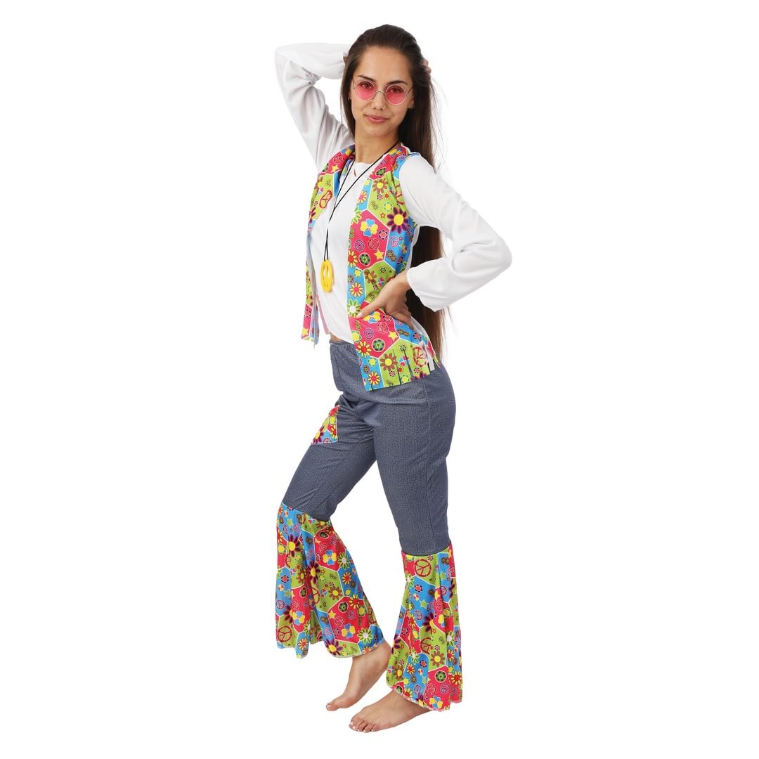 ptit-clown-hippie-kost-m-damen-erwachsene-mehrfarbig-xl image 2