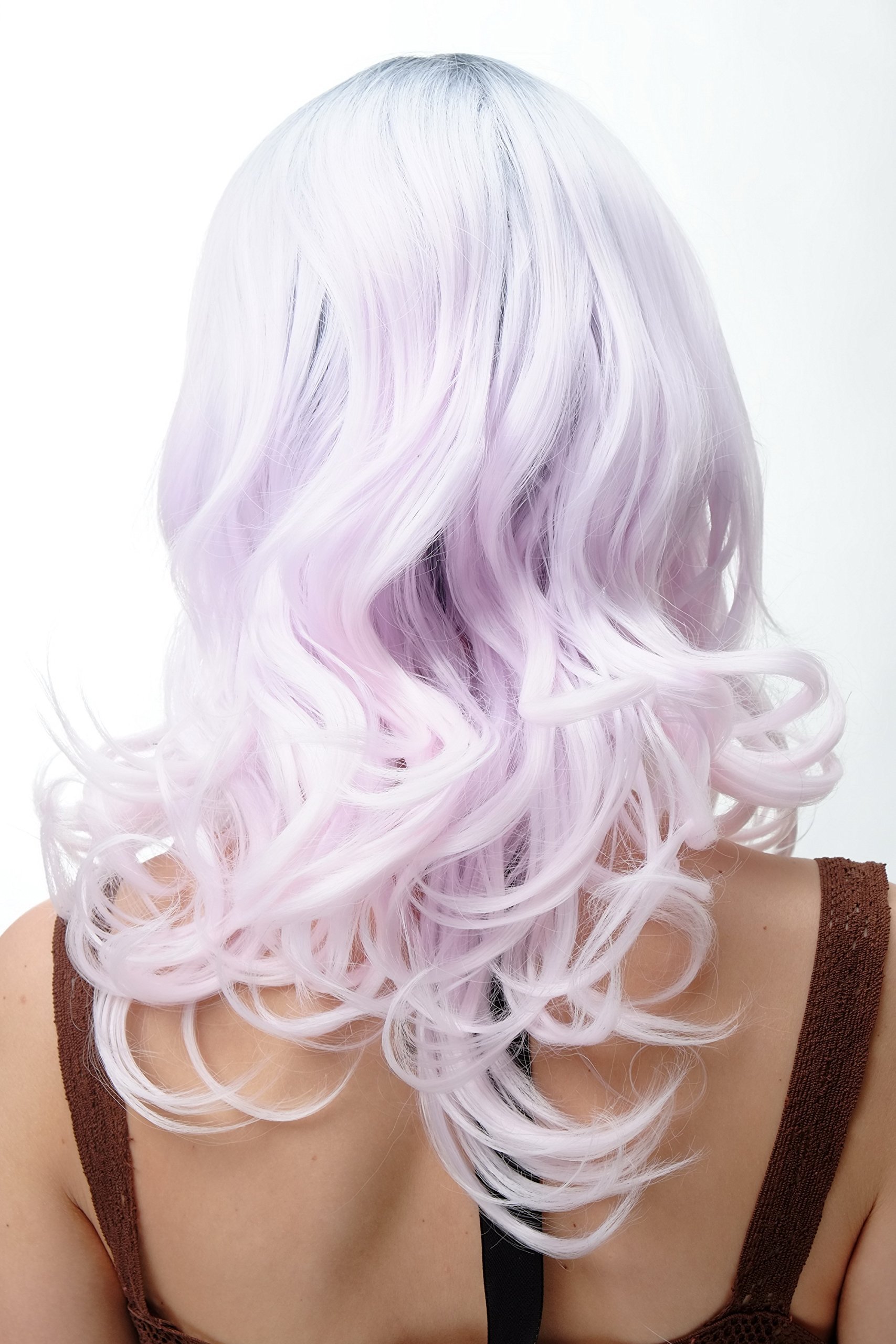 wig-me-up-yzf-7325-1001-damen-cosplay-per-cke-rosa-grau-locken-45-cm image 4