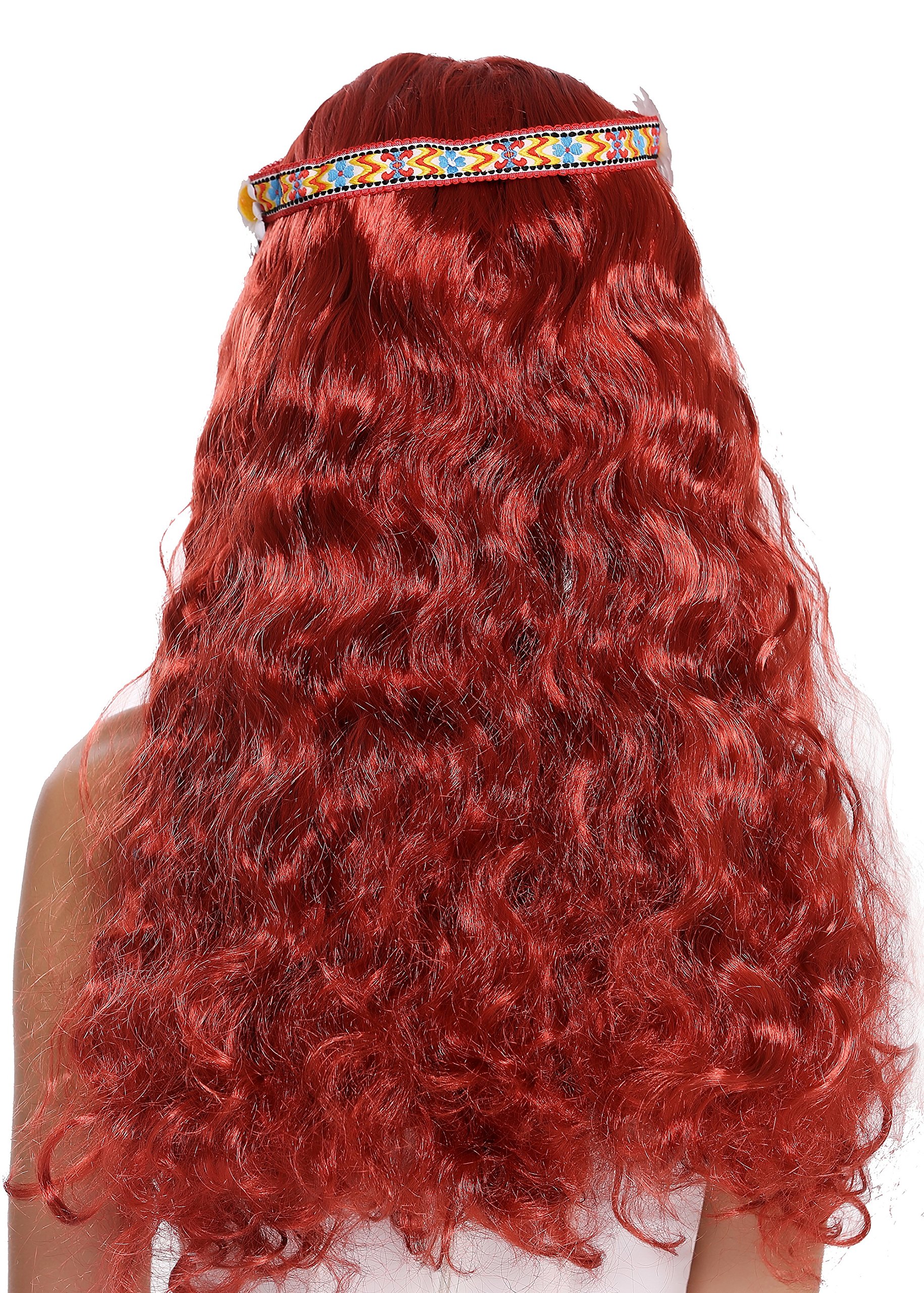 wig-me-up-91298-za350-hippie-per-cke-rot-wellig-60-cm-mit-stirnband image 4