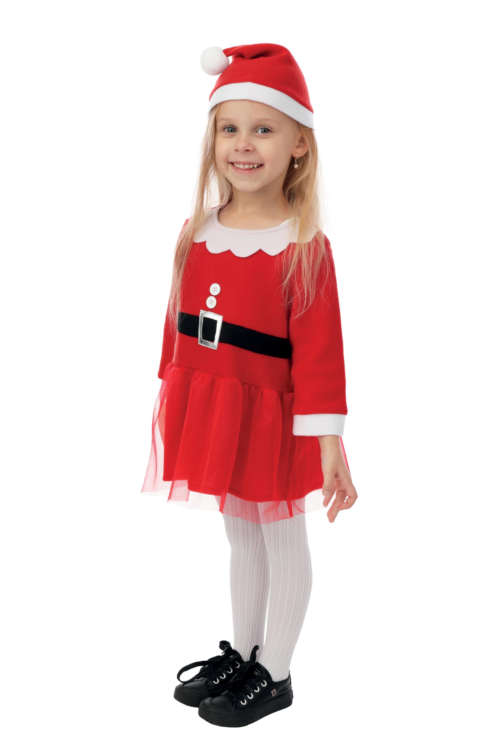 ptit-clown-miss-santa-tutu-kleid-rot-mit-m-tze-f-r-m-dchen image 2