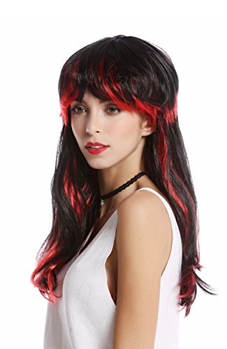 wig-me-up-91171-teufelin-per-cke-schwarz-mit-roten-str-hnen-und-pony-ca-50-cm image 6