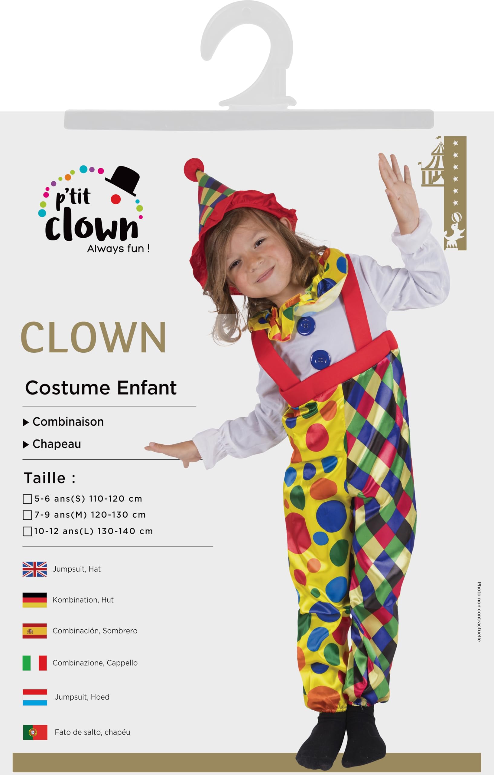 p-tit-clown-clown-kost-m-kinder-10-12-jahre-overall-mit-hut image 6