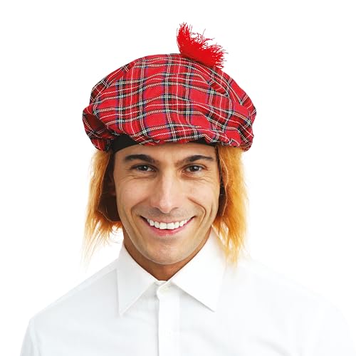 ptit-clown-77310-barett-schotten-erwachsene-mit-haar-rot-kariert image 5