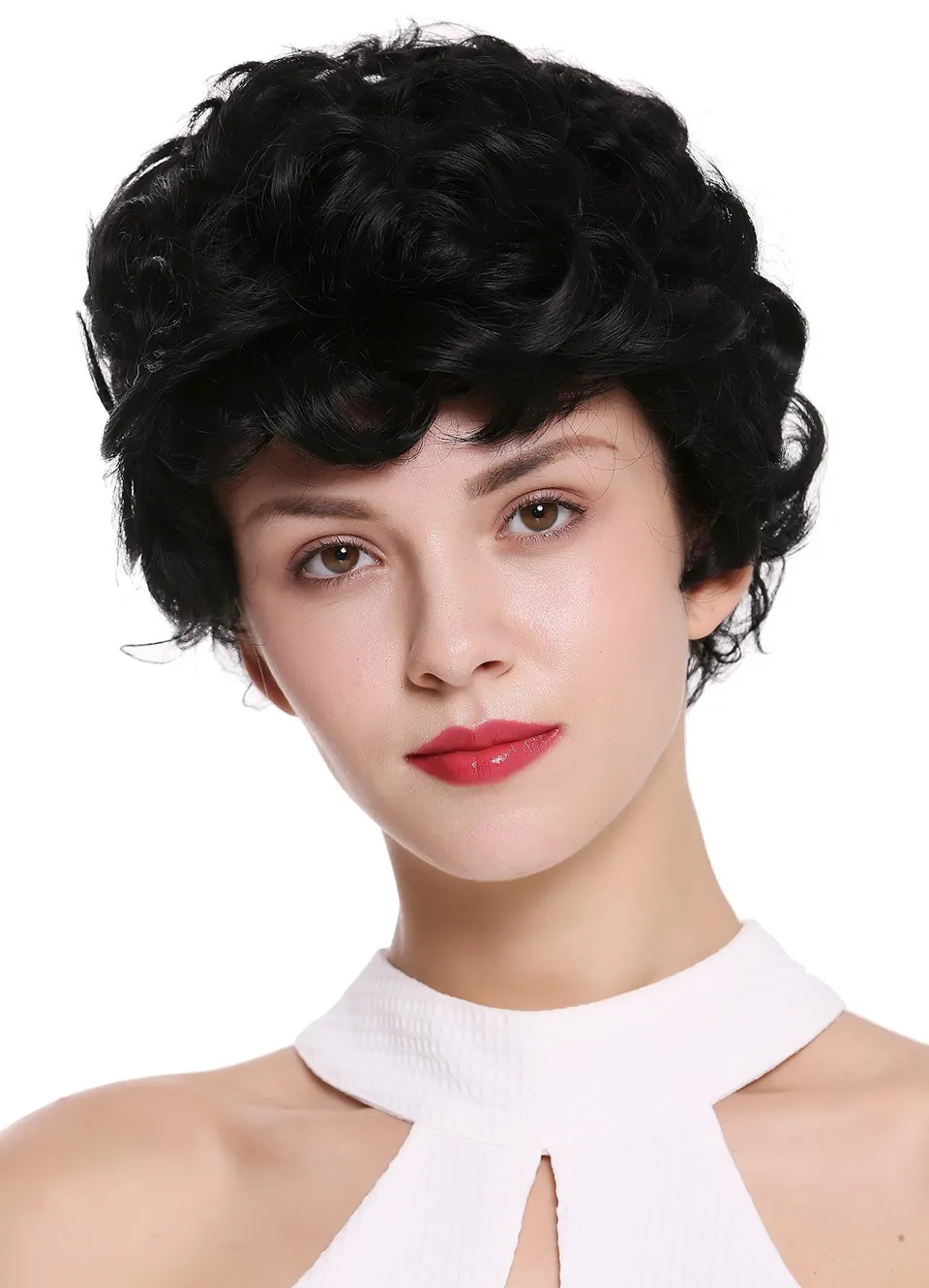 wig-me-up-damenper-cke-dw-2740-1-kurz-locken-schwarz-25-cm image 1