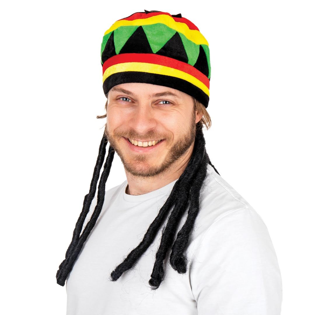 ptit-clown-rasta-barett-velours-mit-dreadlocks-mehrfarbig-erwachsene image 2