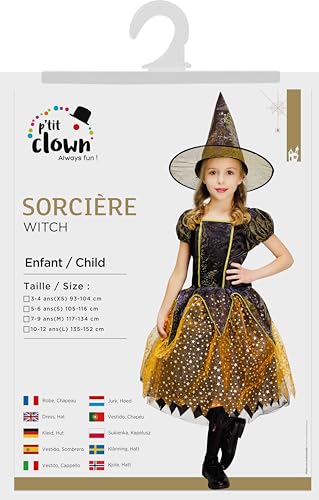 p-tit-clown-hexen-kost-m-m-dchen-orange-schwarz-gr-10-12-jahre-kleid-mit-schleie image 7