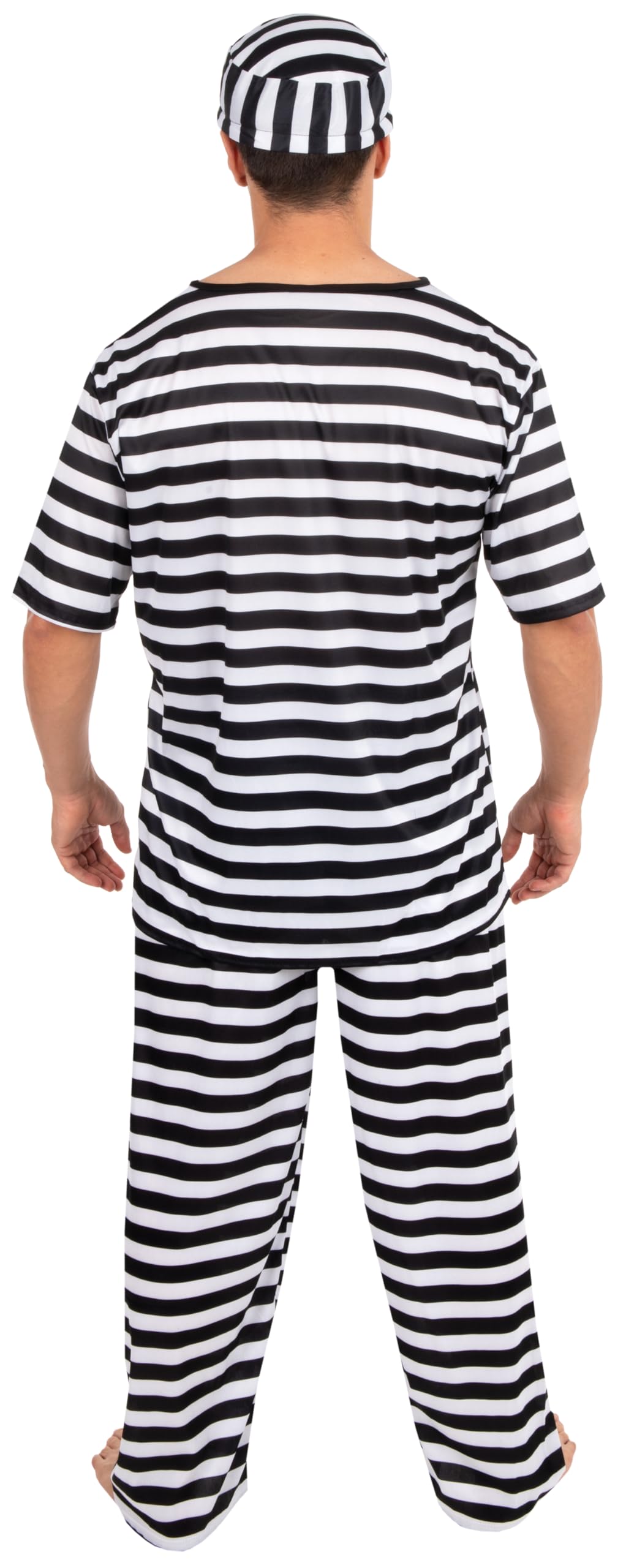 p-tit-clown-str-fling-gefangenen-kost-m-schwarz-wei-gestreift-polyester image 3