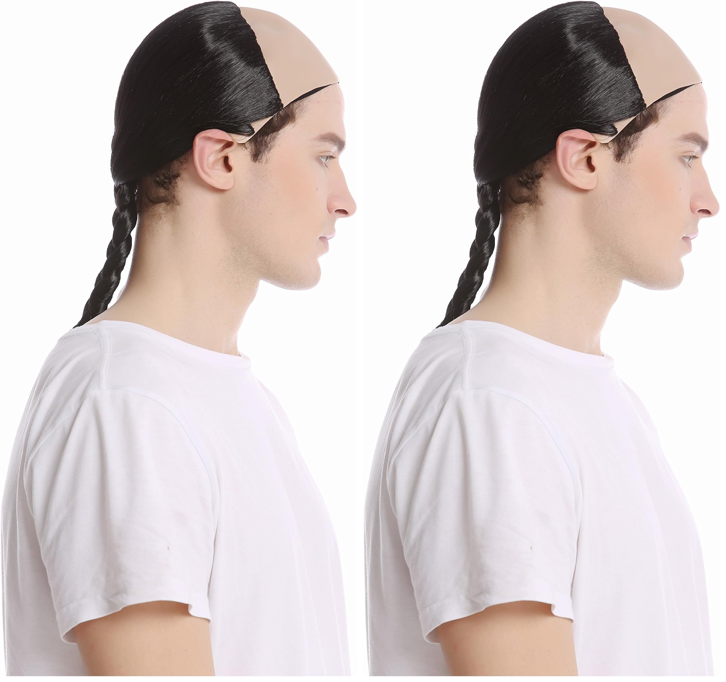 wig-me-up-91015-za103-herrenper-cke-chinese-qing-dynastie-mit-zopf-und-halbglatz image 5