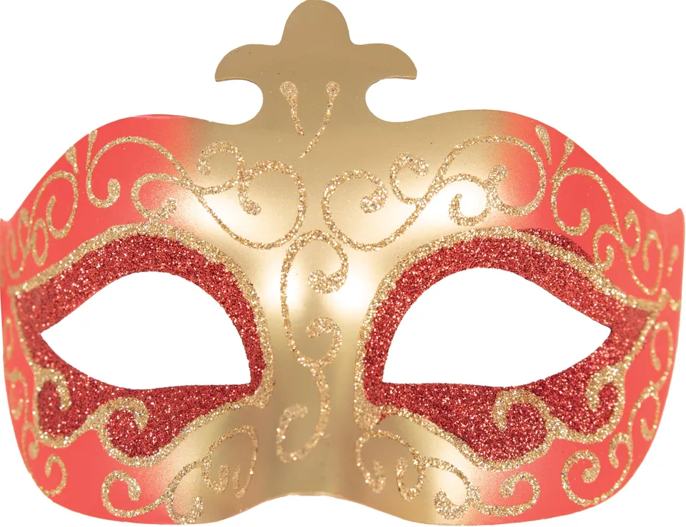 ptit-clown-22024-venezianischer-wolf-maske-gold-rot-kunststoff image 1