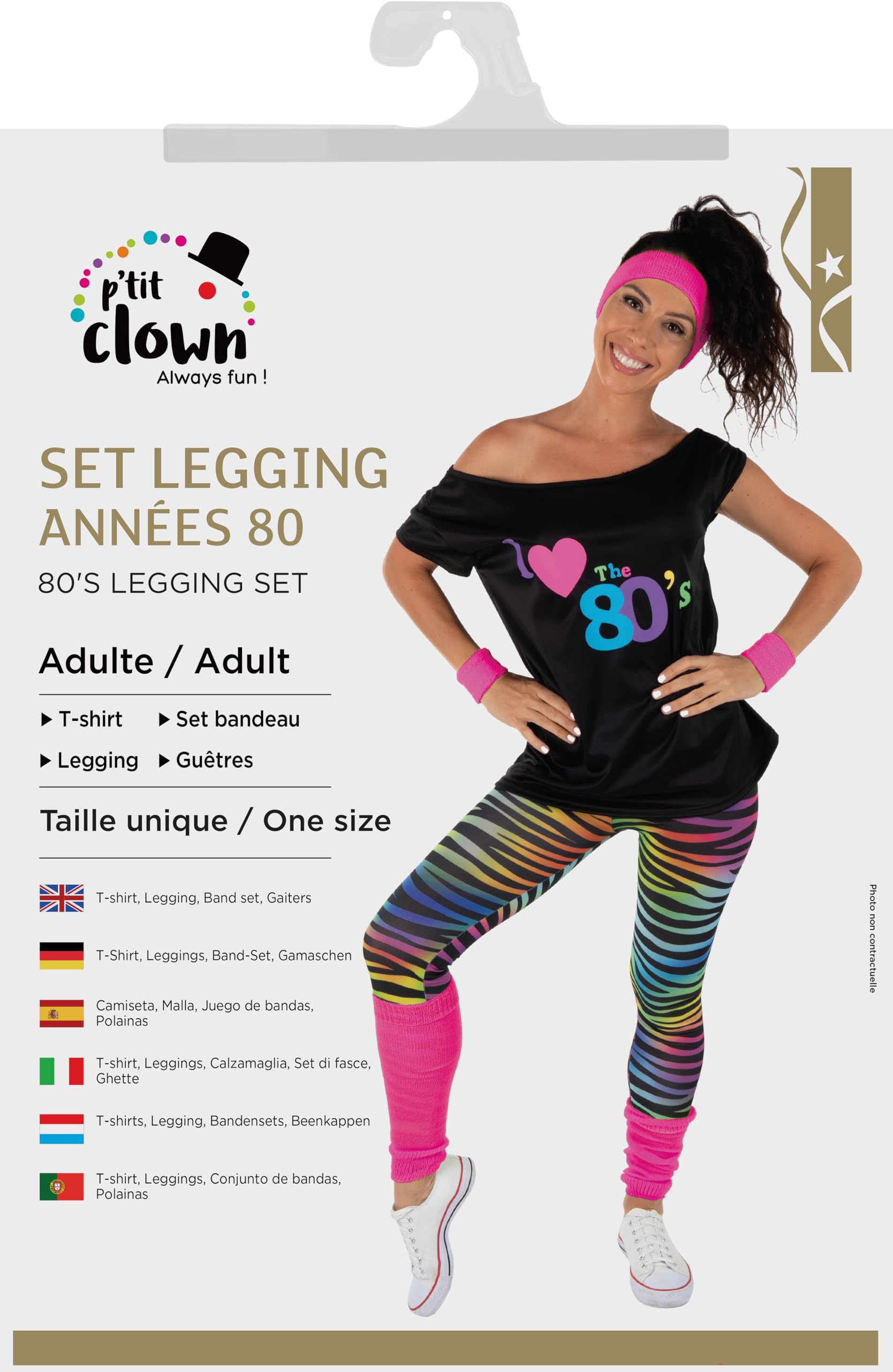 p-tit-clown-kost-m-set-80er-jahre-einheitsgr-e-leggings-neonrosa image 5