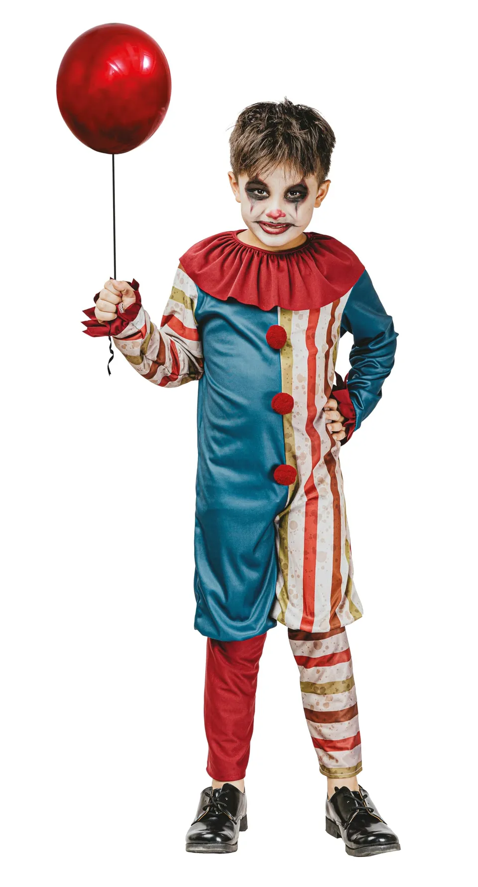 p-tit-clown-clown-kost-m-f-r-kinder-10-12-jahre-wei-blau-rot image 1