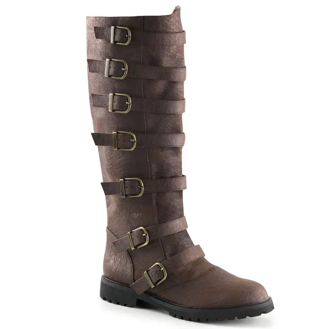 funtasma-gotham-110-herren-kniehoher-stiefel-mit-schnallenriemen-schwarz-kunstle image 1