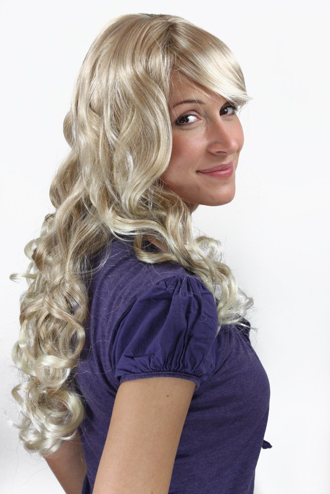 wig-me-up-7633-27t613-damen-per-cke-lang-lockig-blond-mix-mit-pony-65-cm image 2