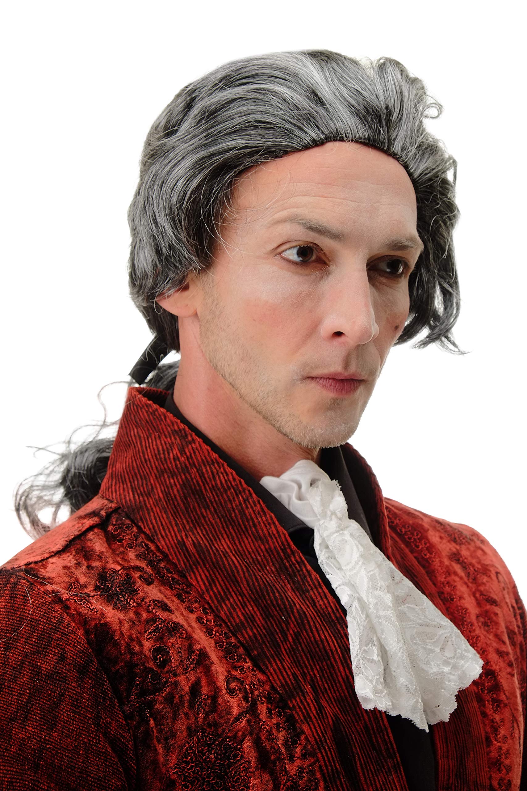 wig-me-up-4287-barock-per-cke-grau-mit-zopf-herren-45-cm image 1