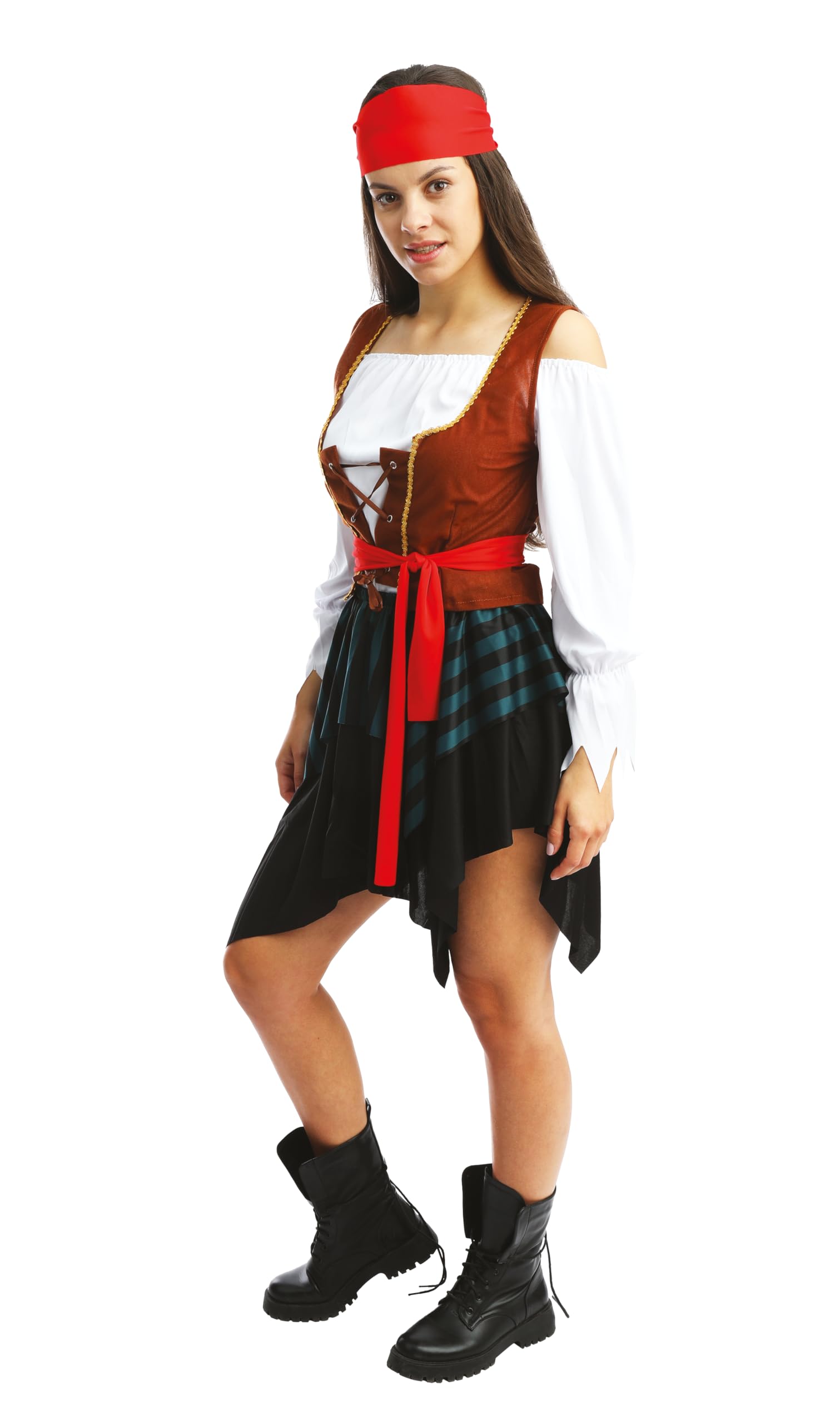 ptit-clown-89236-piratenkost-m-damen-mit-rock-top-weste-und-g-rtel image 2
