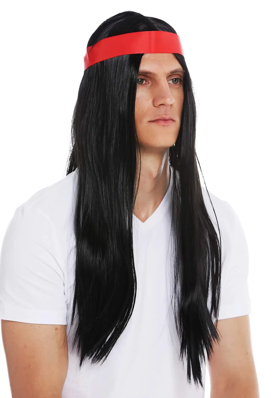 wig-me-up-7093-p103-unisex-per-cke-hippie-indianer-schwarz-60-cm-mit-stirnband image 1