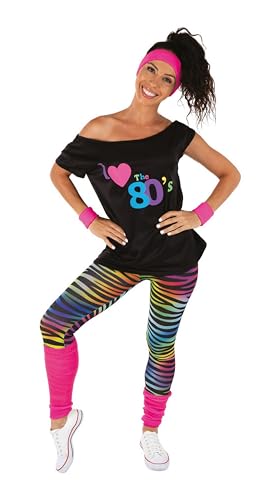p-tit-clown-kost-m-set-80er-jahre-einheitsgr-e-leggings-neonrosa image 7